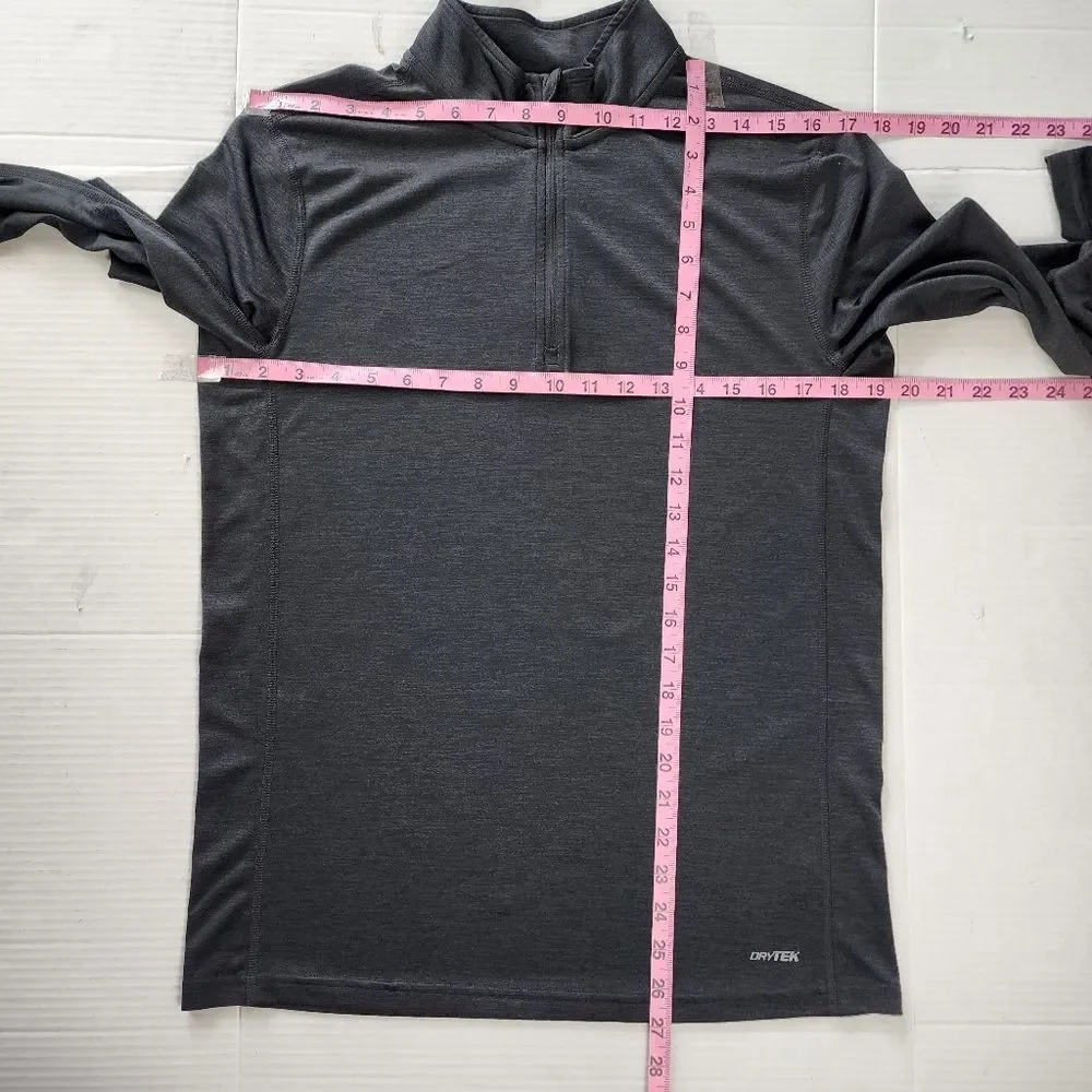 Tek Gear DryTek Men Top Running Shirt 1/4 Zip Pullover Charcoal  Mockneck Size S - Picture 8 of 14
